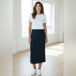 Caslon Navy Maxi Skirt - Sleek Straight Silhouette